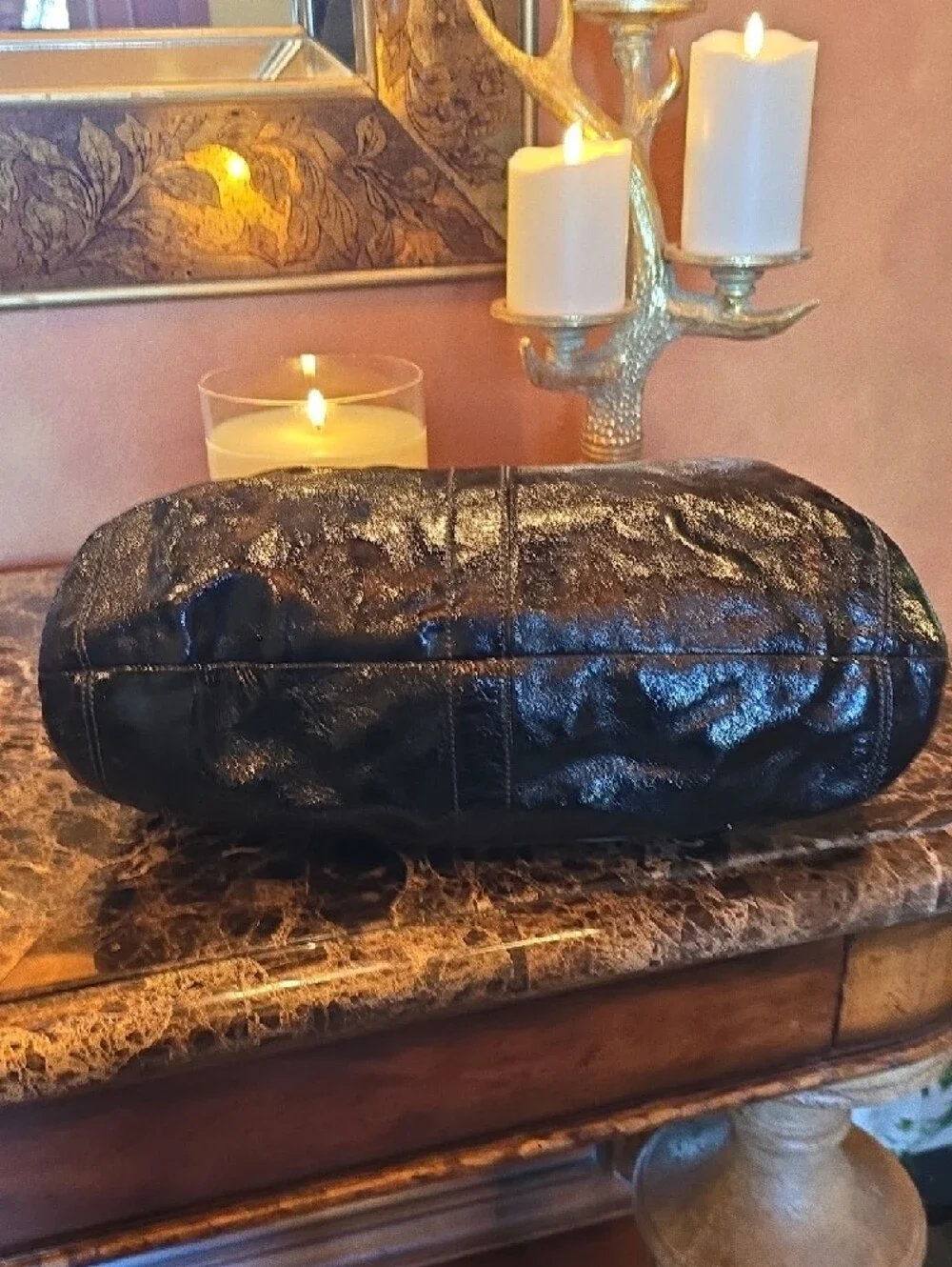 Coach Black Patent Leather Shoulder Bag